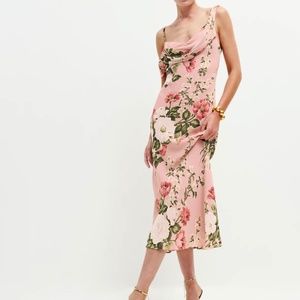 Reformation Reya Rose Print Midi Dress